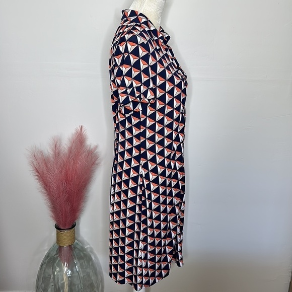 MSK • geometric abstract print shirt dress - Picture 2 of 10